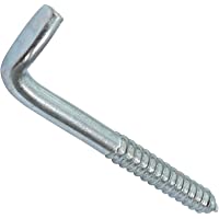 AERZETIX - Juego de 10 - Tornillo roscado para madera - Gancho en forma de L - Escarpia para atornillar - Ø8x80mm…